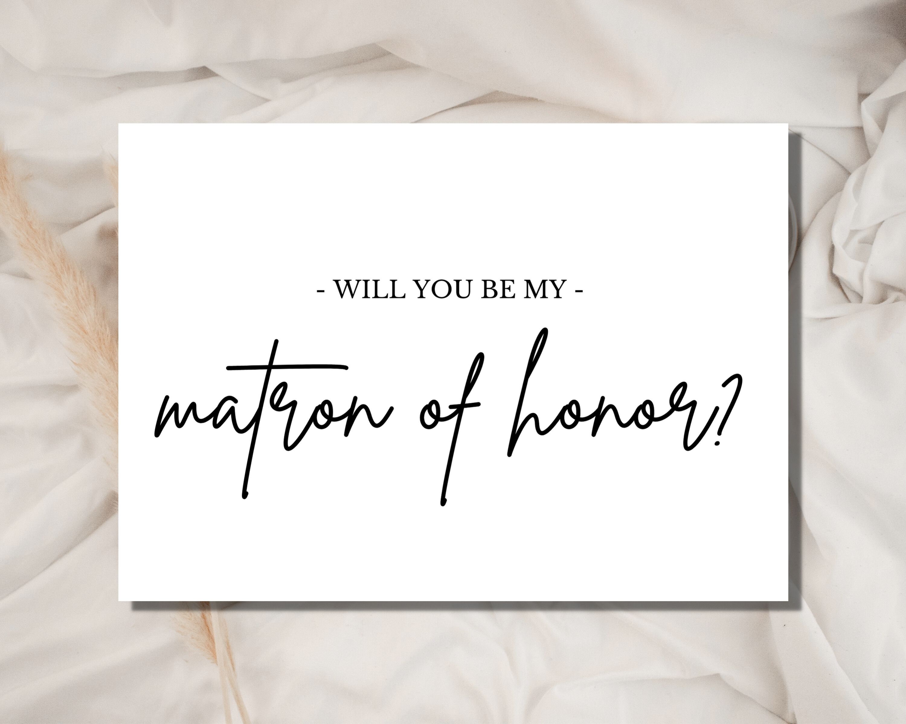 Will You Be My Matron of Honor Printable Ask to Be Bridesmaid