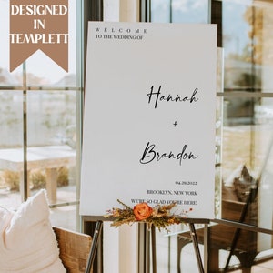 Welcome To Our Wedding Sign, Wedding Ceremony Sign, Welcome Sign Wedding Template, Editable Template, Printable, Templett, #Brandon