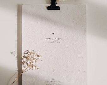 2024 calendar made from wildflower seed paper