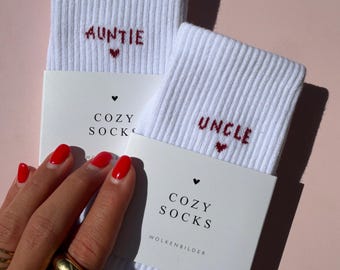 Cozy Socks "AUNTIE & UNCLE"