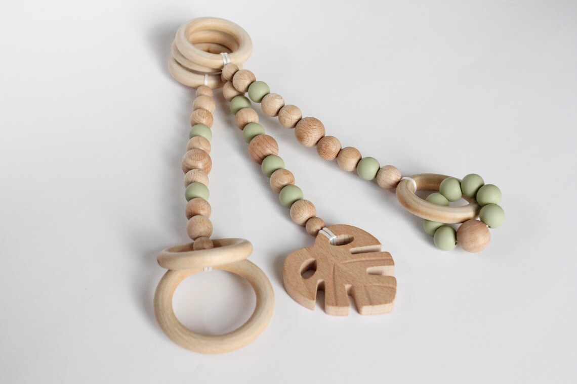 Wooden baby gym toys hanging baby activity gym toys Boho Etsy