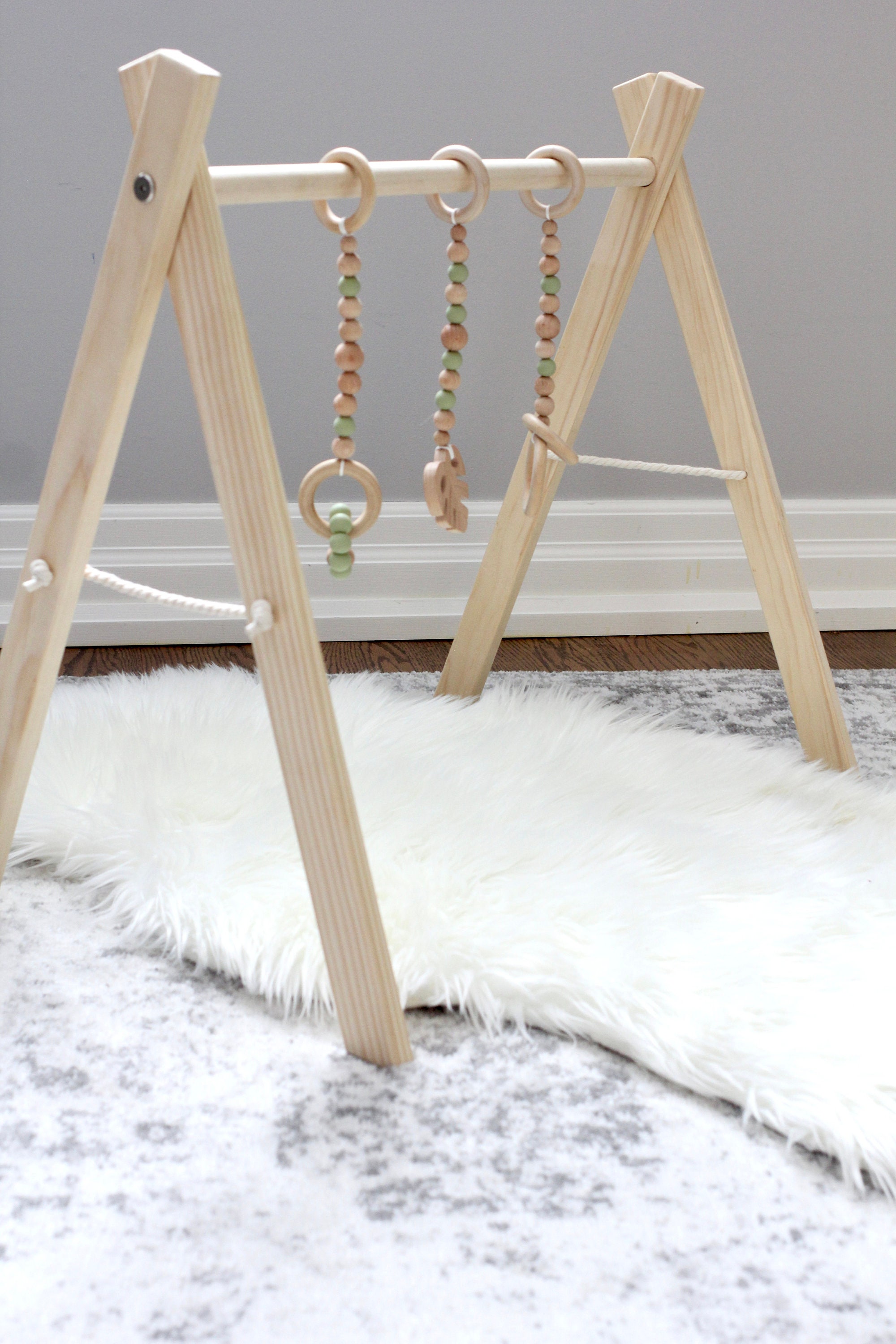 Wooden baby gym toys hanging baby activity gym toys Boho Etsy