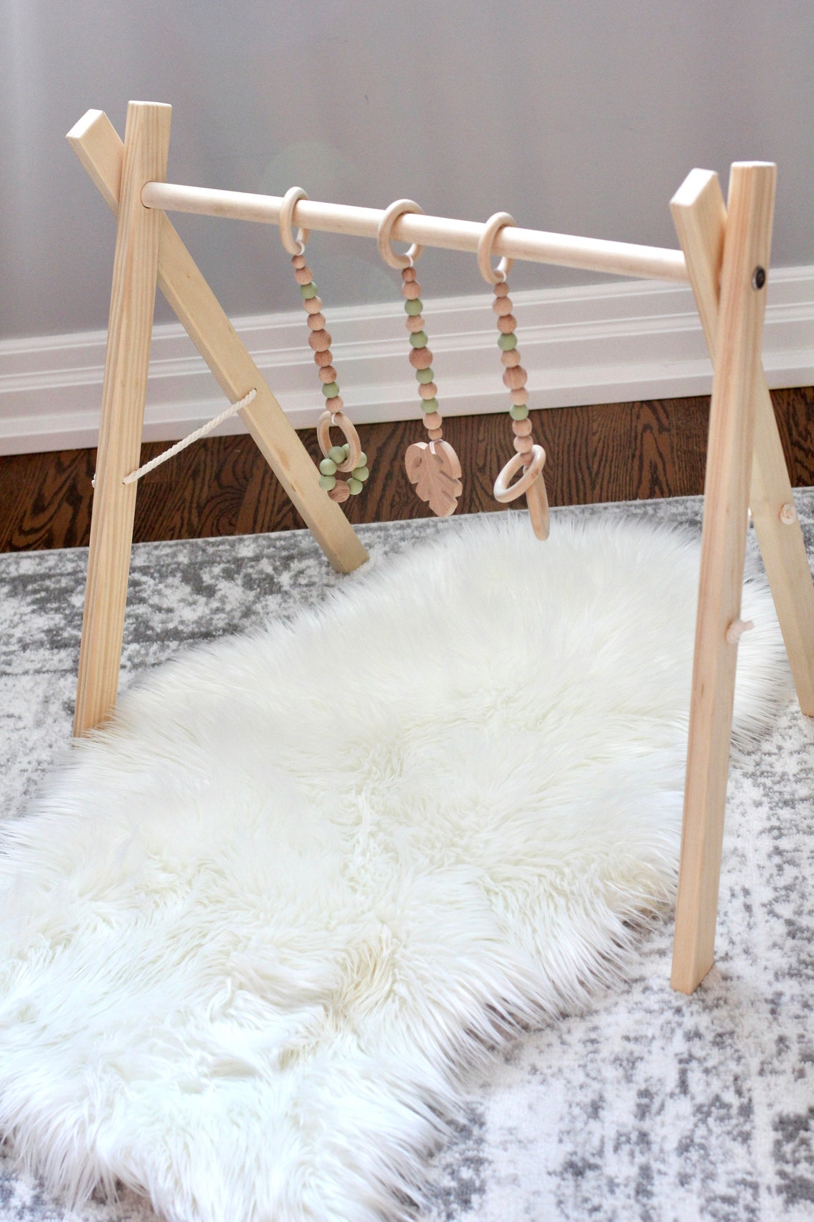 Wooden baby gym toys hanging baby activity gym toys Boho Etsy