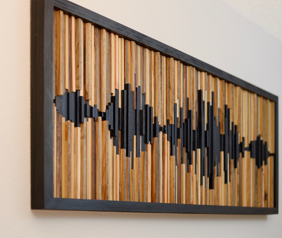 Sound wave wood wall art home decor acoustic wave Etsy