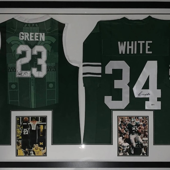 RARE Vintage Michigan State Spartans Combo. Go Green Go White Beautifully Framed Draymond Green and Lorenzo White Autographed Jerseys. Etsy