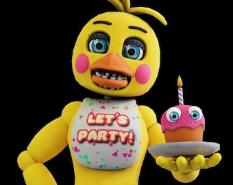 FNAF 2 Toy Chica Wearable Helmet Mask Furry Fnaf 2 Movie Custom Chica 3D STL Files 3d Model