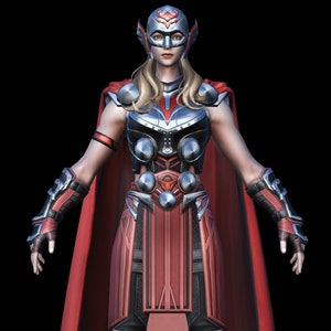 Mighty Thor Full Armor + Helmet + Hammer - Jane Foster Full Body Armor - Thor Love And Thunder - 3D Model - STL File - 3D Printable Model
