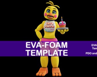 FNAF 2 Toy Chica Wearable Armor and Helmet Mask - EVA TEMPLATE - Eva Foam Pdo/Pdf Furry Fnaf 2 Movie Custom Full Body Chica