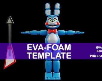 FNAF 2 Toy Bonnie Wearable Armor and Helmet Mask - EVA TEMPLATE - Eva Foam Pdo/Pdf Furry Fnaf 2 Movie Custom Full Body Bonnie