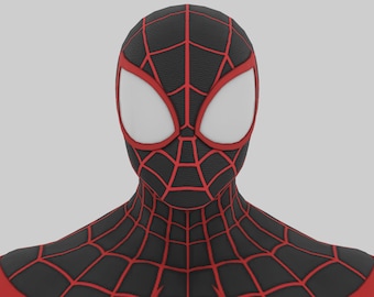 Spider-Man Miles Morales Faceshell  - 3D Print File - STL File - Cosplay