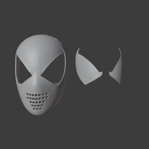 Scarlet Spider-man Faceshell 3D Print -STL File- 3D Model- 3D Printable ...