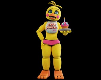 FNAF 2 Toy Chica Wearable Armor and Helmet Mask Furry Fnaf 2 Movie Custom Full Body Chica 3D STL Files 3d Model