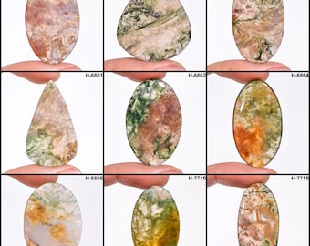 Elegant Moss Agate Top Grade Quality 100% Natural Moss Agate Cabochon Loose Gemstone For Making Jewelry