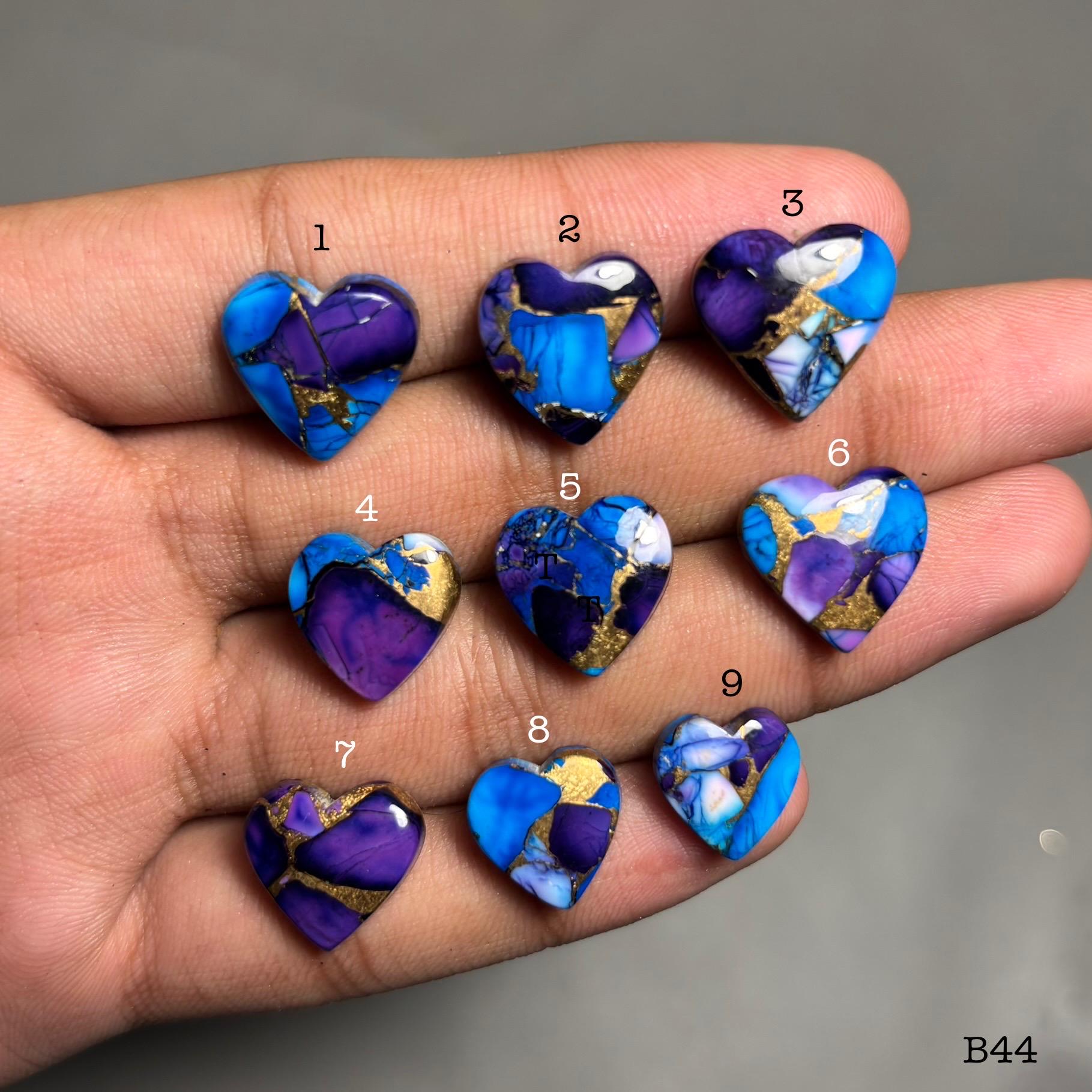 Stunning Purple Mohave Oyster Turquoise Hearts Top Grade Quality