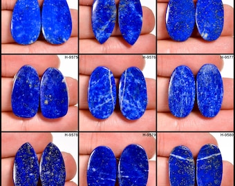 Ongelooflijk paar lapis lazuli hoogwaardige kwaliteit 100% natuurlijke lapis lazuli cabochon losse edelsteen paar voor het maken van oorbellen