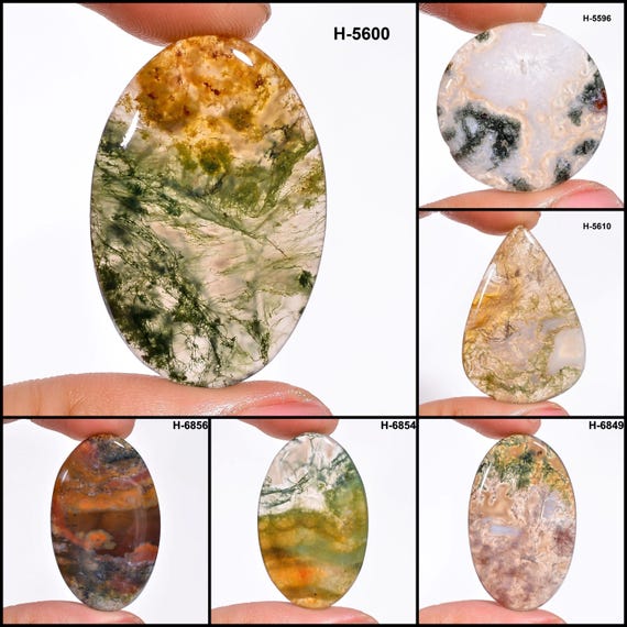 Gorgeous Moss Agate Top Grade Quality 100% Natural Moss Agate Cabochon Loose Gemstone For Making Jewelry