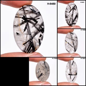 Tempting Black Rutile Quartz Top Grade Quality 100% Natural Black Rutile Quartz Cabochon Loose Gemstone For Making Jewelry