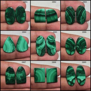 Glorious Malachite Paar Erstklassige Qualität 100% natürliche Malachit Matched Paar Cabochon lose Edelstein für die Herstellung von Schmuck
