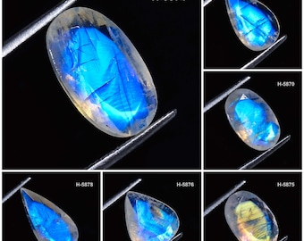 Ultimate Rainbow Moonstone Faceted Cut Stone Top Grade Quality 100% Natural Rainbow Moonstone Loose Gemstone For Making Jewelry