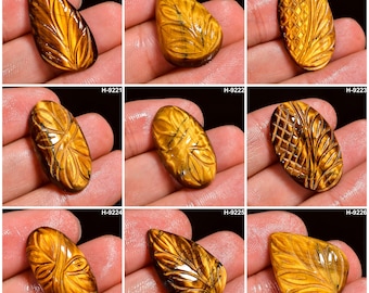 Brilliant Tiger Eye Carving Top Grade Quality 100% Natural Tiger Eye Cabochon Loose Gemstone For Making Jewelry