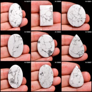 Gorgeous White Buffalo Turquoise Top Grade Quality 100% Natural White Buffalo Turquoise Cabochon Cabochon Loose Gemstone For Making Jewelry