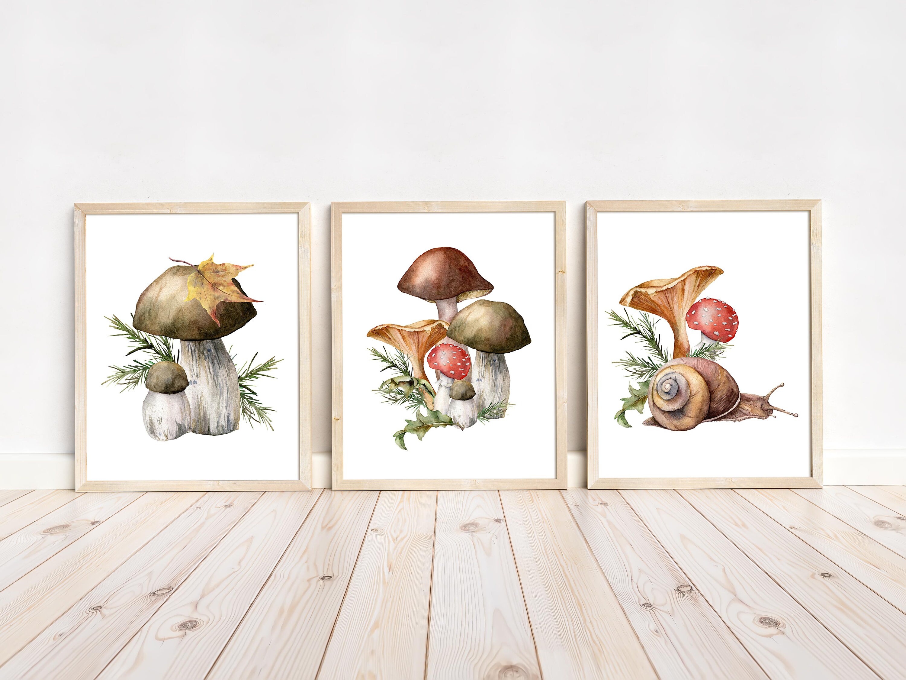 Mushroom Print Mushroom Wall Art Mushroom decor Champignons | Etsy