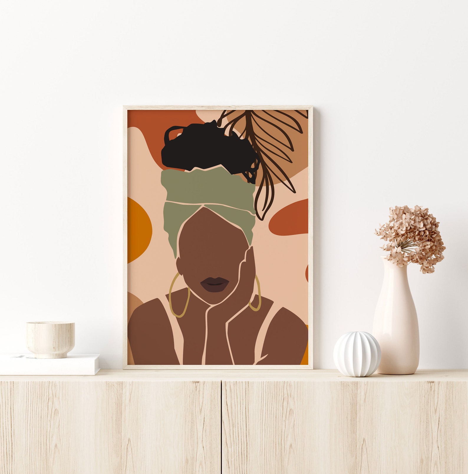 Black Woman Wall Art African American Modern Art Earth Tones Etsy