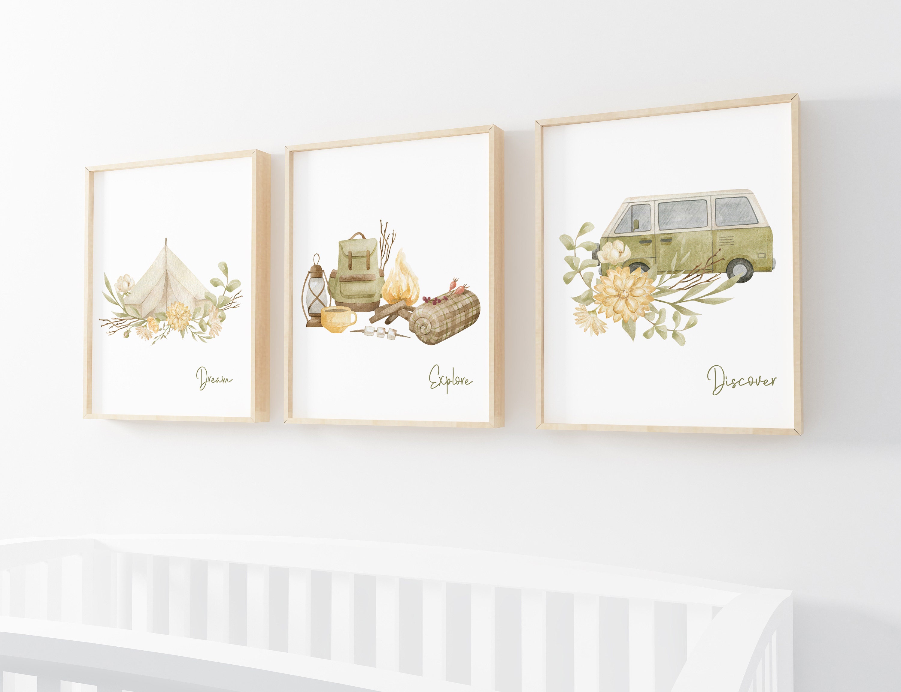 Camping Wall Art Wall Decor for Girls Bedroom Explorer Etsy