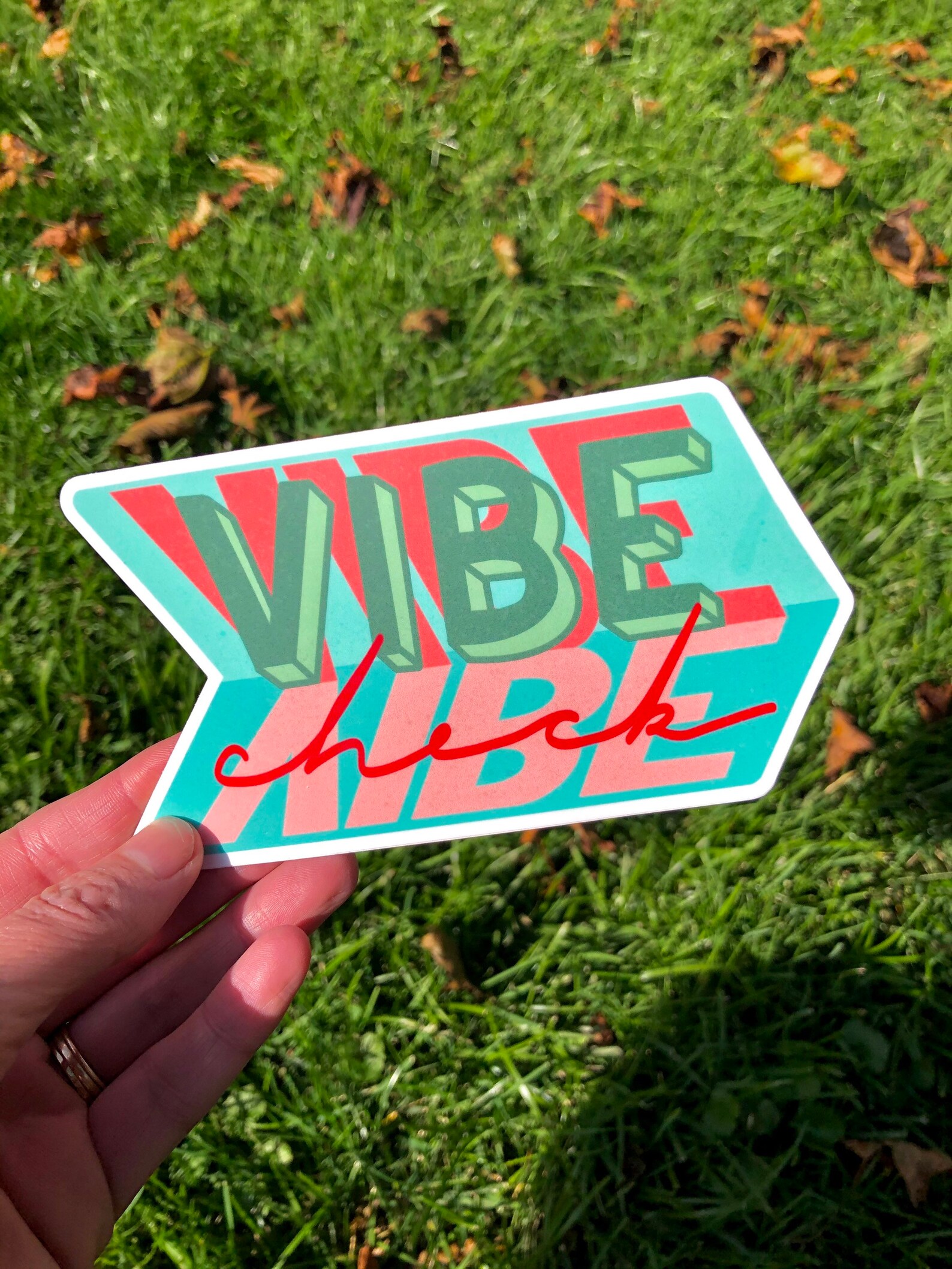 Vibe Check Hand Drawn Vinyl Sticker Etsy France
