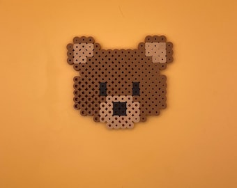 Brown Bear Face Perler Bead Sprite