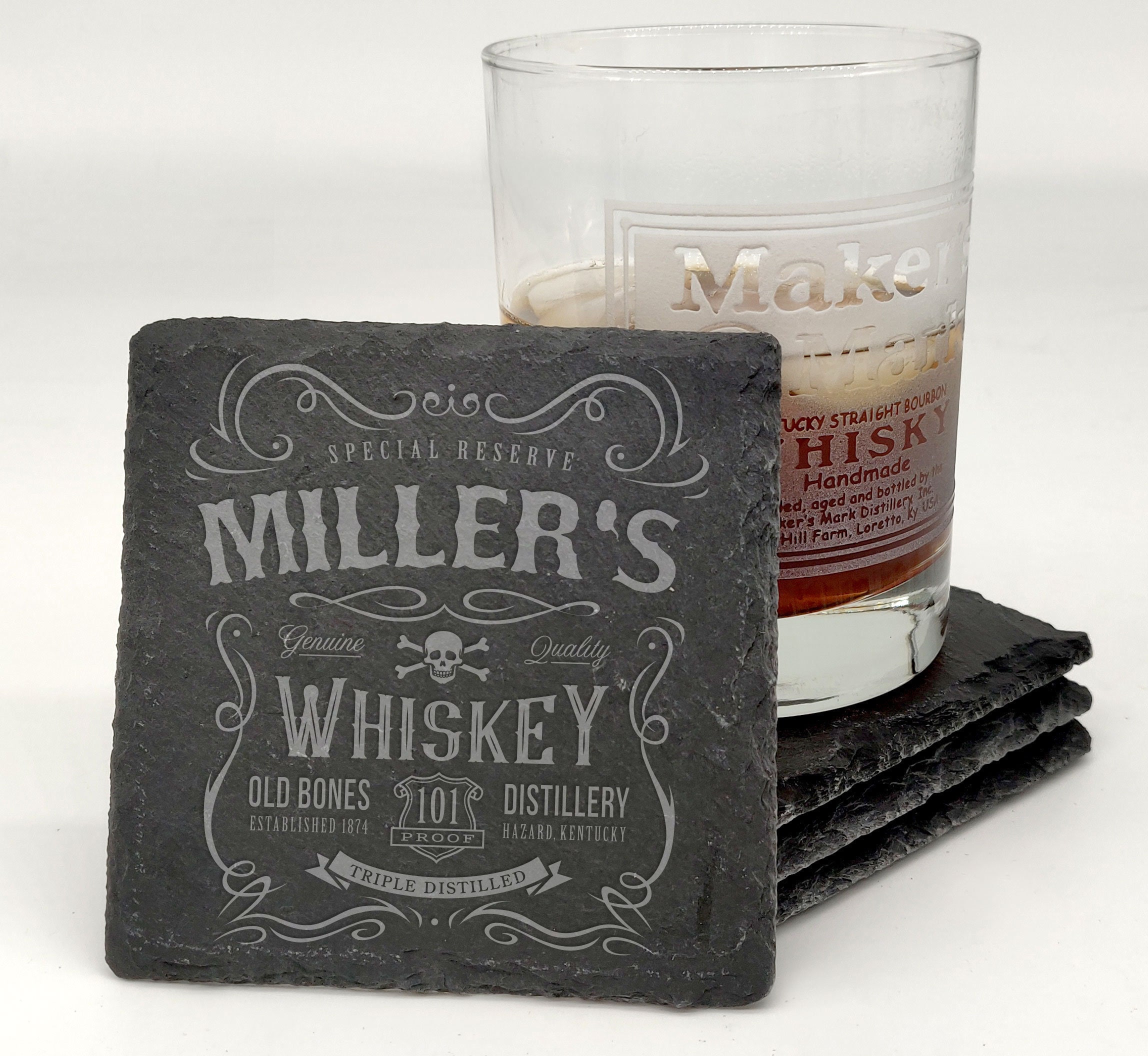 Personalized Whiskey Bar Coasters Slate Coasters Man Cave Etsy Sweden