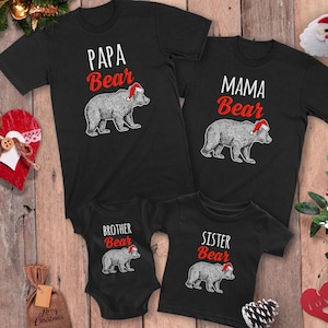 Bear Family Christmas Shirts, Long Sleeve Family Christmas Shirts, Family Christmas Pjs, Family Bear Christmas Pjs, Family Bear Shirts