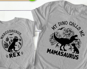 Mom and son matching dinosaur shirts Clearance
