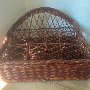 Vintage Boho Wicker Desk Organizer