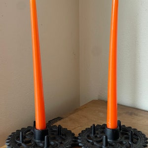 Vintage Black Wrought Iron Candle Holder Rober Emig 1465