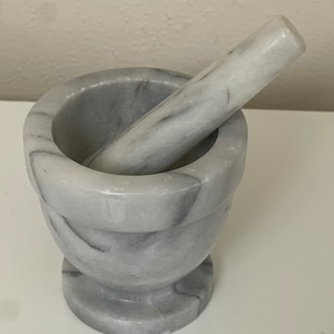 Vintage Marble Stone Pestle & Mortar