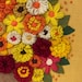 Broderie Crewel vintage MCM fleurs sauvages brillantes