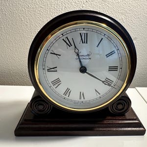 Vintage Comitti English Drum Head Wood Mantle Clock | **Clock Not in Working Condition** Decorative
