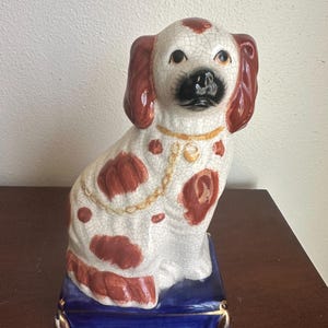 Vintage Fitz & Floyd Staffordshire Style Porcelain Spaniel Dog Figure Bookend