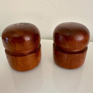 Vintage MCM Mid-Century Danish Teak Wood Salt & Pepper Shaker