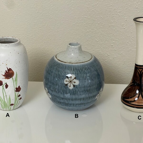 Vintage Ceramic Bud Vases | Styles A-C | Small Sizes | Artist Signed or Stamped