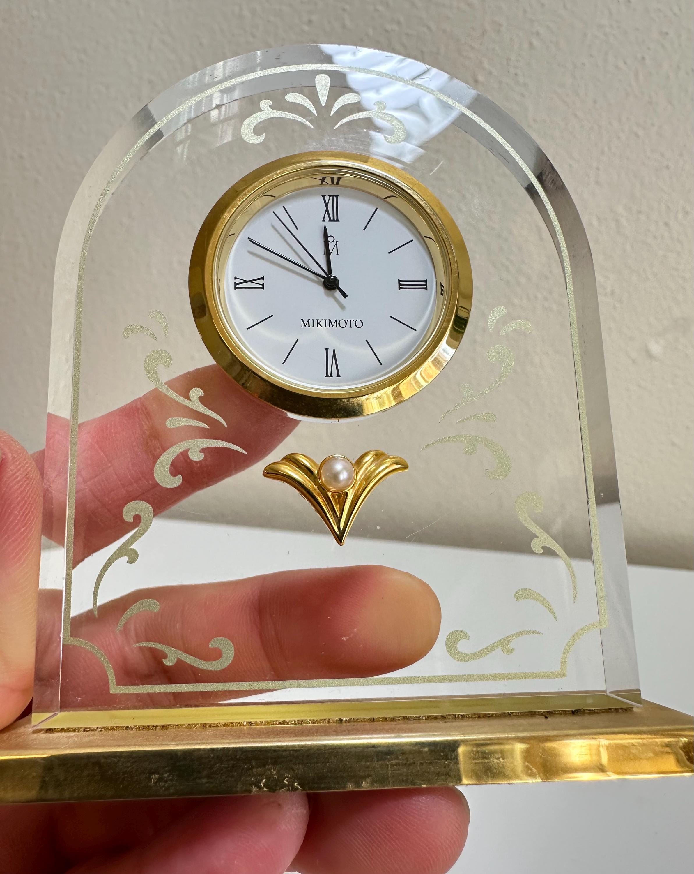H1704 MIKIMOTO QUARTZ CLOCK GUARANTEE クォーツクロック 置き時計