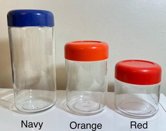 Vintage Heller Designs Glass Canister Set | MCM Kitchen Storage