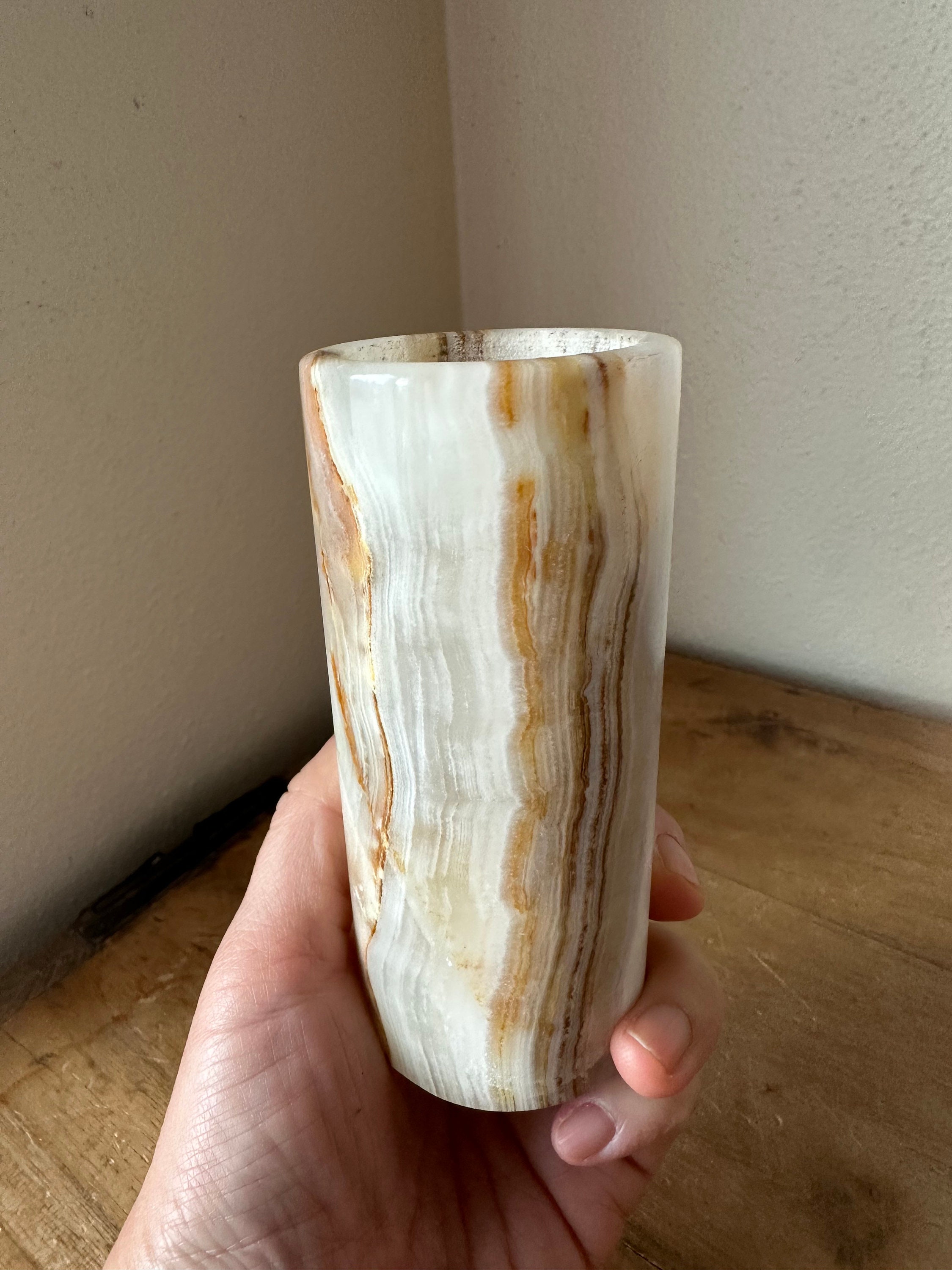 Vintage Onyx Votive Candle Holder Column Shape Etsy