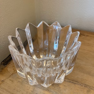 Vintage Orrefors Crystal Fleur Glass Bowl Jan Johansson | Sweden