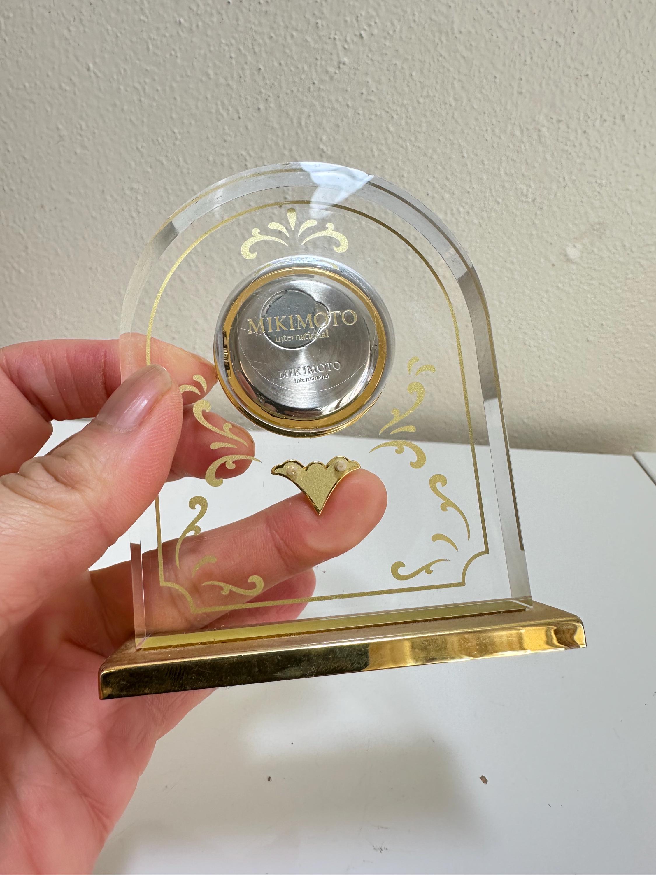 Vintage Mini Mikimoto Desk Clock With Pearl and Gold Accent - Etsy