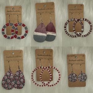 Earrings |  Lightweight Earrings | Dangle Earrings | Funky Earrings | Alabama Earrings | GameDay Earrings