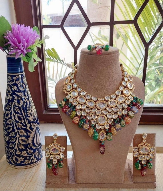 Handmade kundan necklace best sale designs
