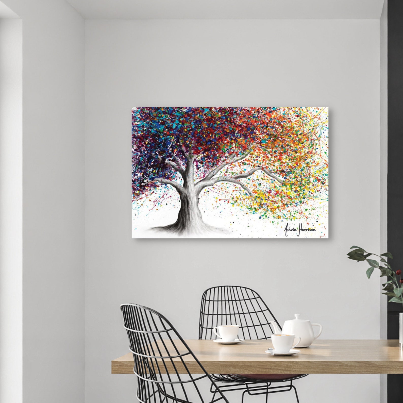 Colorful Tree Wall Decor Inspirational Art Nature Canvas Etsy