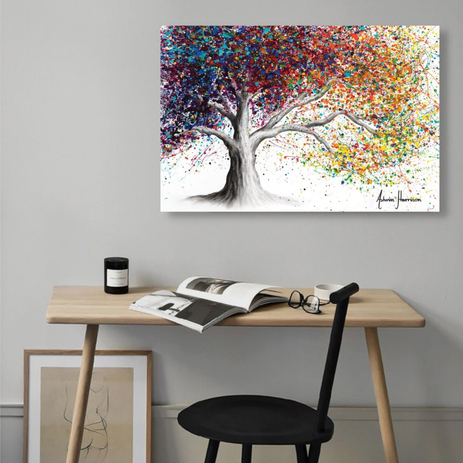 Colorful Tree Wall Decor Inspirational Art Nature Canvas Etsy